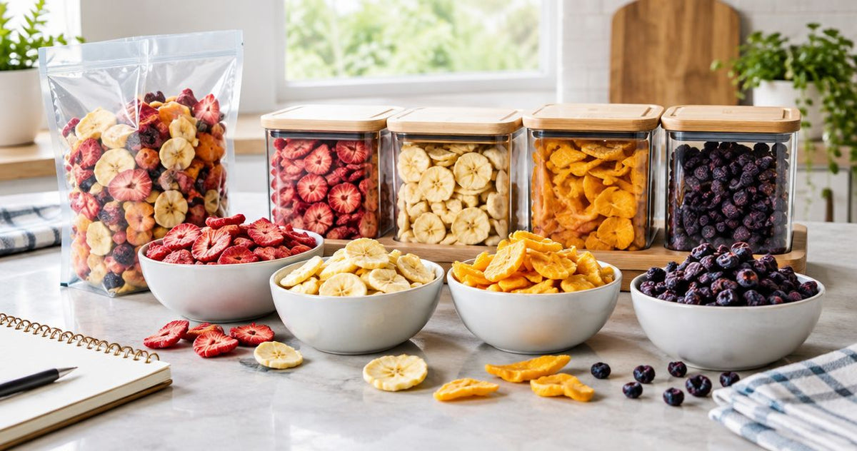 How to organize a freeze-dried fruit variety pack by flavor