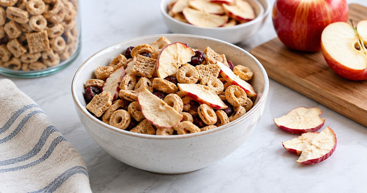 Can you add freeze-dried apples to a cold cereal snack mix?