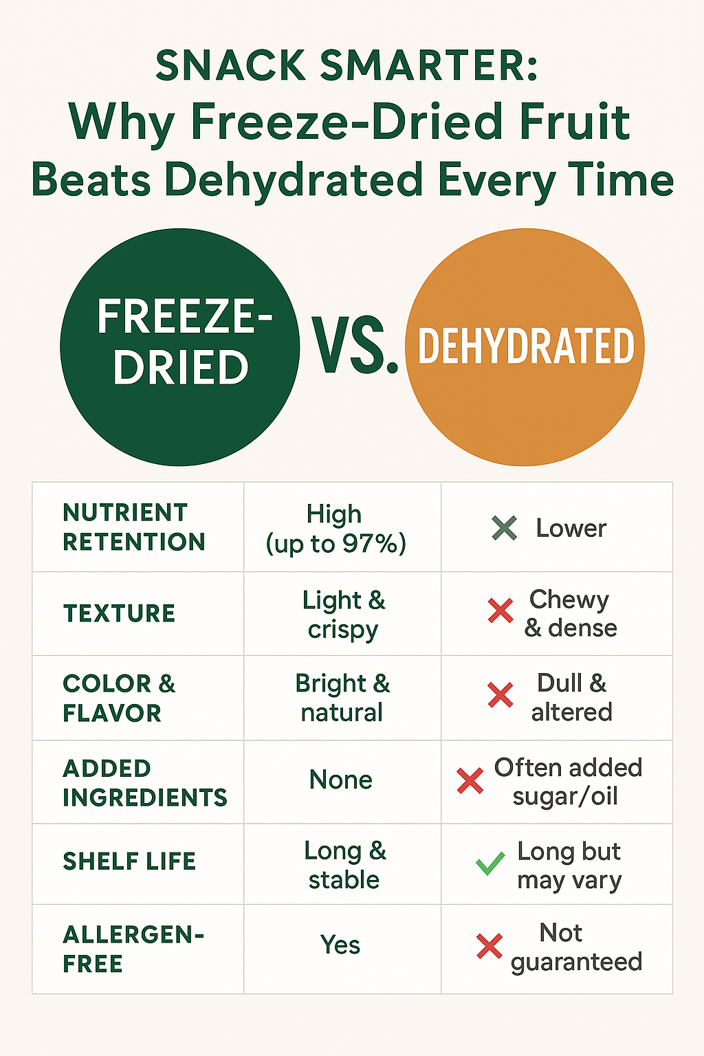 Snack Smarter: Why Freeze-Dried Fruit Beats Dehydrated Every Time