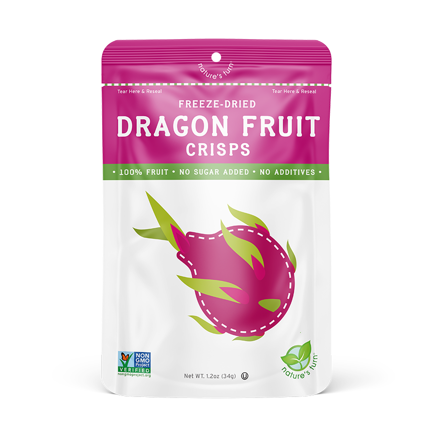 Nature's Turn Freeze-Dried Dragon Fruit Crisps - Front of Package