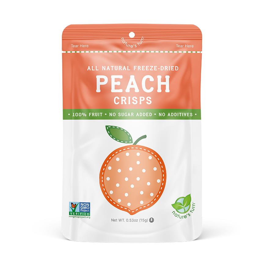 Nature's Turn Freeze-Dried Peach Crisps - Front of Package