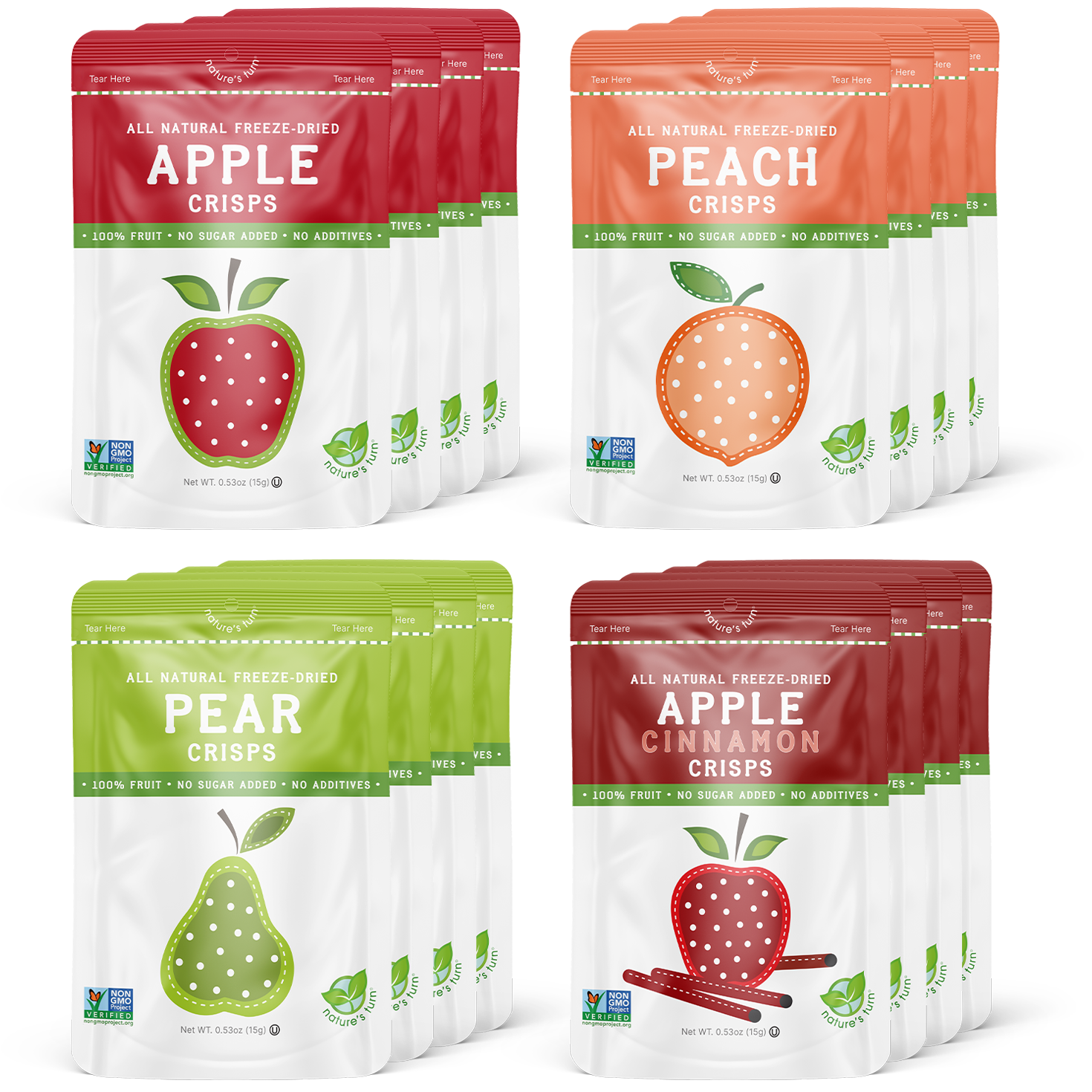 Freeze-Dried Fruit Crisps - Orchard Variety Pack (0.53oz) 16-Pack 