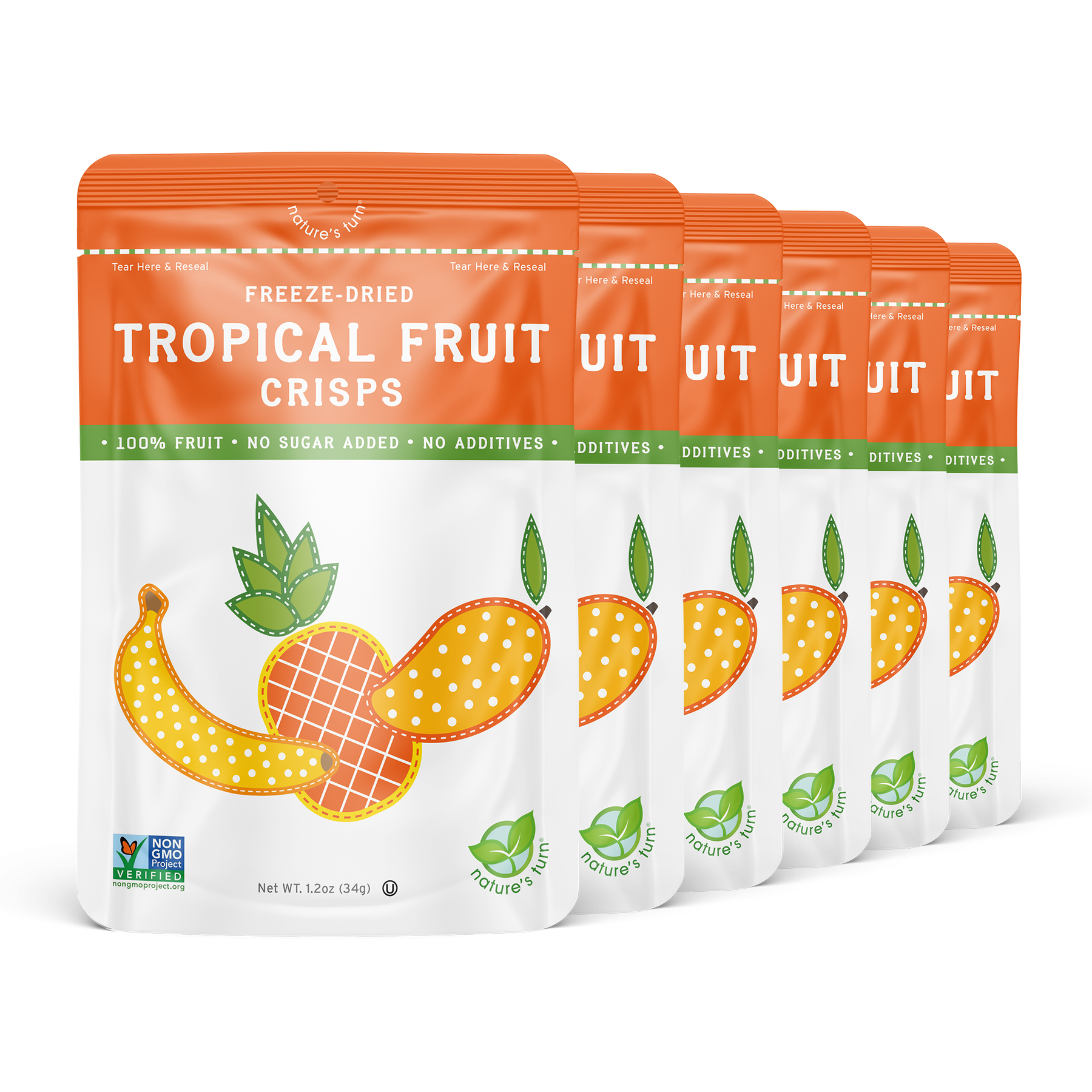 Freeze Dried Tropical Fruit Crisps 1.20oz 6 Pack naturesturn